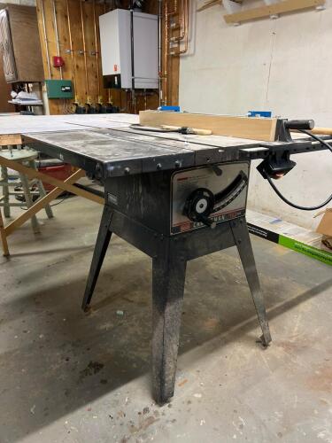 Sears Craftsman Contractor Table Saw with Large Attached Work Table