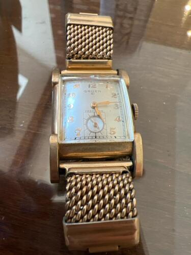 Gruen Precision 21 Men's Rectangular Dress Watch, 10K Gold Filled