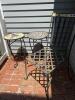 Mosaic Outdoor Bistro Set - 2 Tile-Top Side Tables & Metal Chair