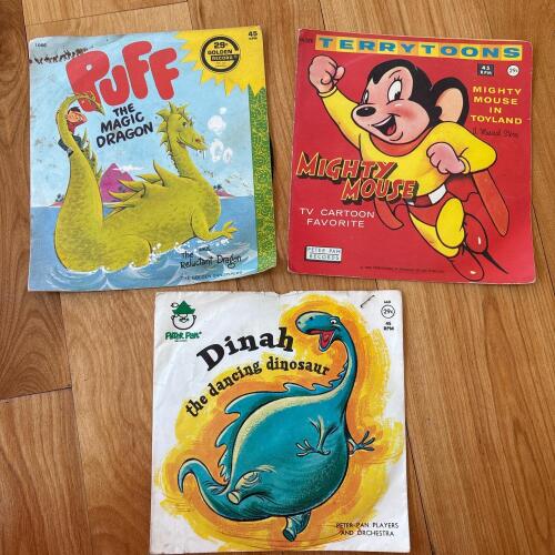 3 Vintage 45 RPM Children&rsquo;s Story Records