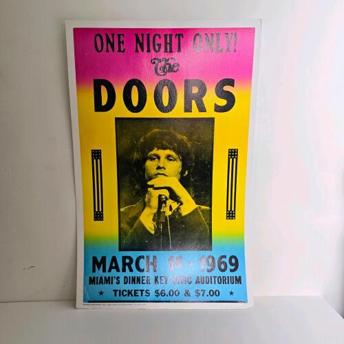 The Doors 1969 Miami Concert Poster &ndash; Original, 19.75" x 12.75", Good Condition