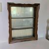 Wall-Mounted Wooden Display Cabinet 22.6"x18.1" 2 Shelves