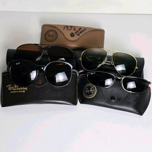 Vintage Ray-Ban & Serengeti Sunglasses Lot (x5) &ndash; Aviator, Drivers, Polarized, With Cases