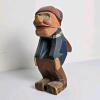 Hand-Carved Wooden Nutcracker Figure &ndash; Folk Art Style, 8.25" Tall, Lever-Action Mechanism