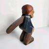 Hand-Carved Wooden Nutcracker Figure &ndash; Folk Art Style, 8.25" Tall, Lever-Action Mechanism - 2