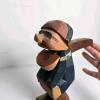 Hand-Carved Wooden Nutcracker Figure &ndash; Folk Art Style, 8.25" Tall, Lever-Action Mechanism - 4