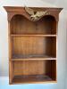Wall-Mounted Wooden Bookshelf with Gold-Tone Eagle