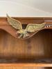 Wall-Mounted Wooden Bookshelf with Gold-Tone Eagle - 2