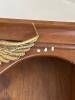 Wall-Mounted Wooden Bookshelf with Gold-Tone Eagle - 3