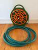 Portable Manual Garden Hose Reel with Flat & Vinyl Hose