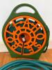 Portable Manual Garden Hose Reel with Flat & Vinyl Hose - 2