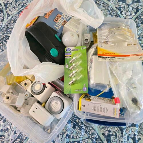 Mixed Lot: Programmable Electrical Timers, LED & Halogen Bulbs, Hardware, Philips, Sylvania