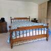 Solid Wood Spindle Full Size Bed Frame with Headboard, Footboard, Slats & Innerspring Mattress