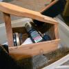 Wood Shoe Polishing Kit &ndash; 4 Brushes, Saphir Polish, Wooden Caddy, Cloths, Black Polish - 2