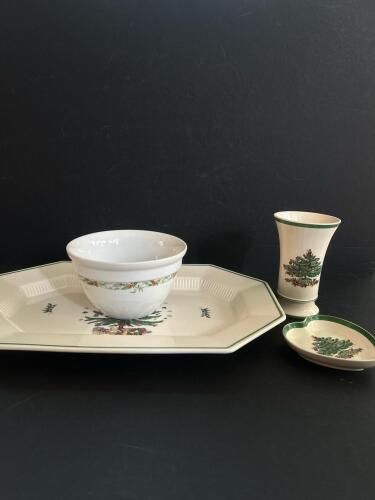 Christmas Themed China Lot, 4 Pieces