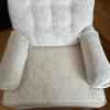 J. Raymond Skirted Swivel Armchair with Cream Floral Upholstery - 3