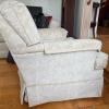 J. Raymond Skirted Swivel Armchair with Cream Floral Upholstery - 11
