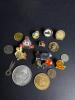 Mixed Lot Baseball Centennial Joe Torre Coin, 2004 Red Sox World Series Pins, Dinosaur Token