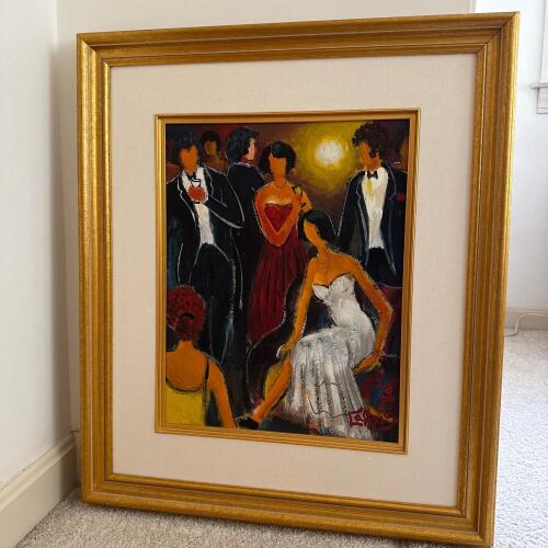 24"x28" Alain Cassoudeb&aacute;t &ldquo;Hier d&eacute;j&agrave;&rdquo; Original Oil Painting