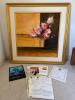 Signed "Robert" Oil on Canvas - Venezia Italia Floral Still Life, 37x37" Gold Frame - 9