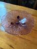 Federal Glass Sharon Cabbage Rose Footed Depression Glass Cake Plate