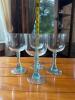 Set of 4 Blue-Tinted Pressed Glass Wine Goblets - 2