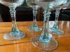 Set of 4 Blue-Tinted Pressed Glass Wine Goblets - 3