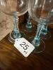 Set of 4 Blue-Tinted Pressed Glass Wine Goblets - 4