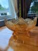 Marigold Carnival Glass Footed Bowl - 2