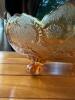 Marigold Carnival Glass Footed Bowl - 4