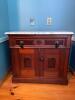 Antique Victorian Marble-Top Washstand Cabinet