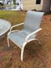 Round Glass Patio Dining Table Set with 4 Mesh Sling Chairs - 2