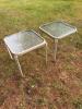 Set of 2 Square Outdoor Glass Top Side Tables - 2