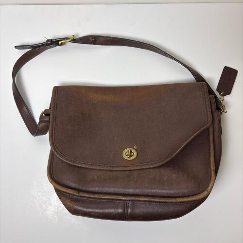 Vintage Coach Brown Leather City Bag