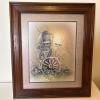 18&rdquo;x21&rdquo; Rustic Bluebird Wagon Wheel Wall Art in Wood Frame