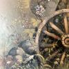 18&rdquo;x21&rdquo; Rustic Bluebird Wagon Wheel Wall Art in Wood Frame - 3