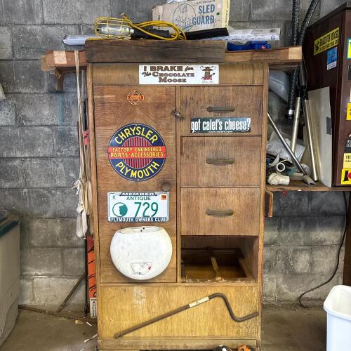 Vintage Wooden Wardrobe Cabinet and Workshop Tools
