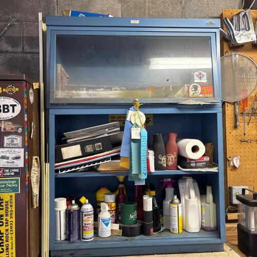 General Fireproofing Co. Blue Steel Tambour Office Cabinets