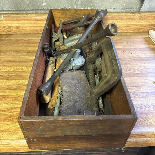 Box of Vintage Tools & Clamps