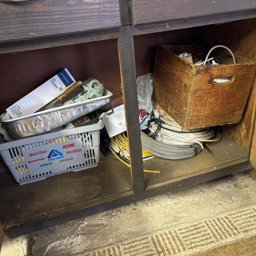 Vintage Simpson Spring Crate & Assorted Electrical & Hardware Supplies