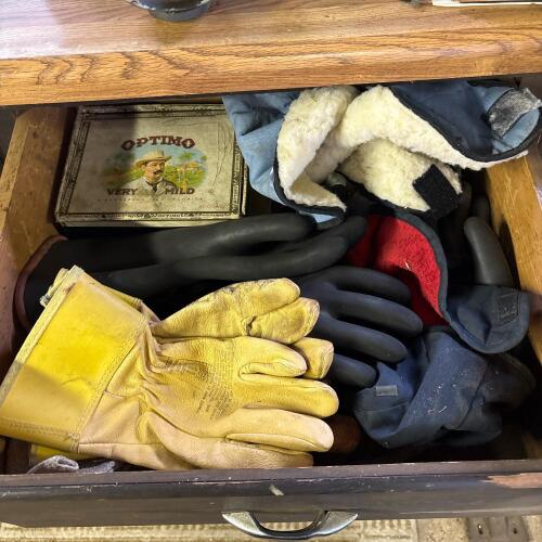 Drawer Lot with Various Work & Electrical Gloves