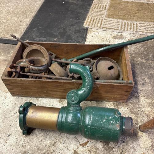 Vintage Myers Cast Iron Hand Water Pump & Assorted Parts