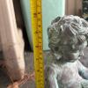 Seated Child Stone Garden Statue with Bird, Rabbit & Turtle - 4