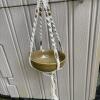 Deco Imports Planter with Macram&eacute; Hanger and Ceramic Bowl