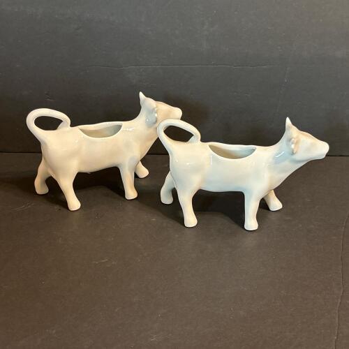 Pair of Apilco Porcelain Cow Creamers