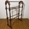 Traditional Style Dark Finish Wood Quilt Rack Stand - 2