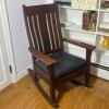 Mission Oak Rocking Chair With Slatted Back