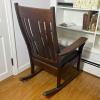 Mission Oak Rocking Chair With Slatted Back - 2