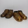 2 Pairs Of Bronzed Baby Shoes Keepsake