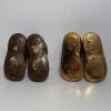 2 Pairs Of Bronzed Baby Shoes Keepsake - 2